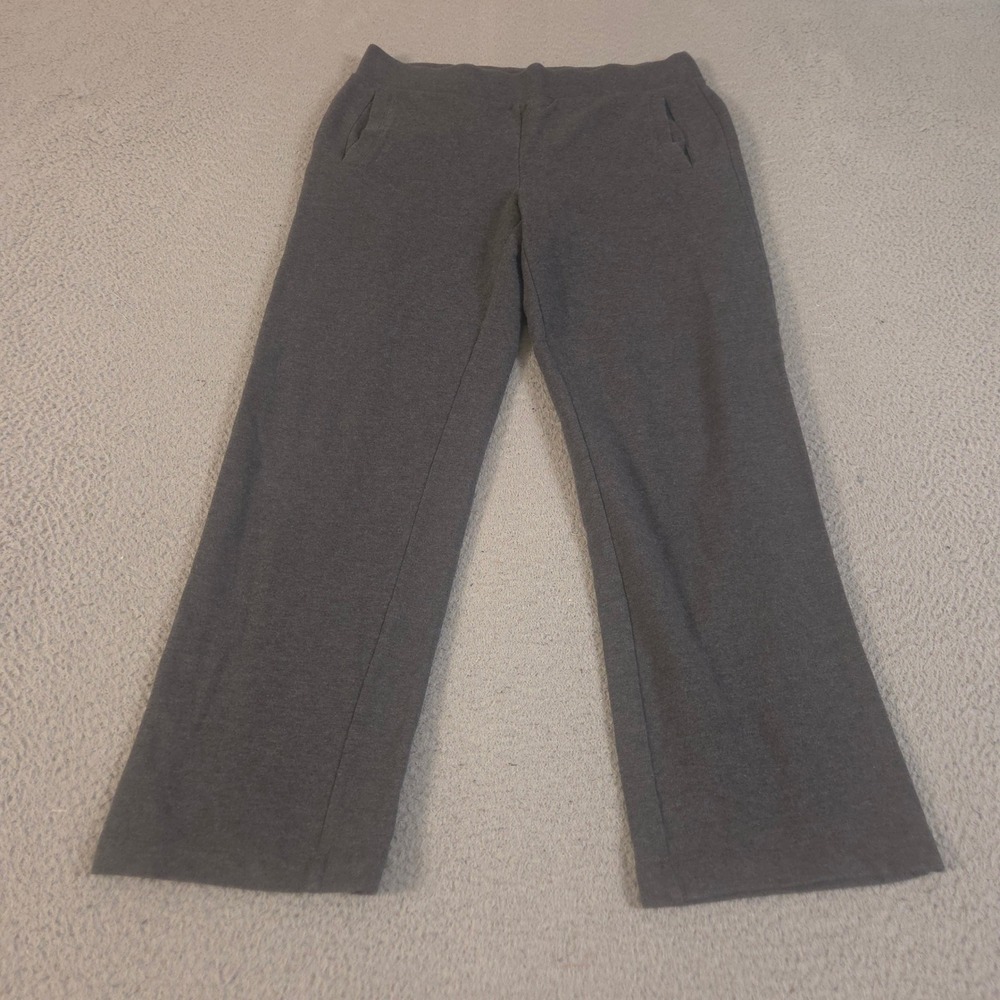 Talbots Pants Womens Medium Petite Gray Relaxed Straight Leg Pima Cotton Modal